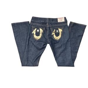 True religion Billy gold foil straight jeans size 27